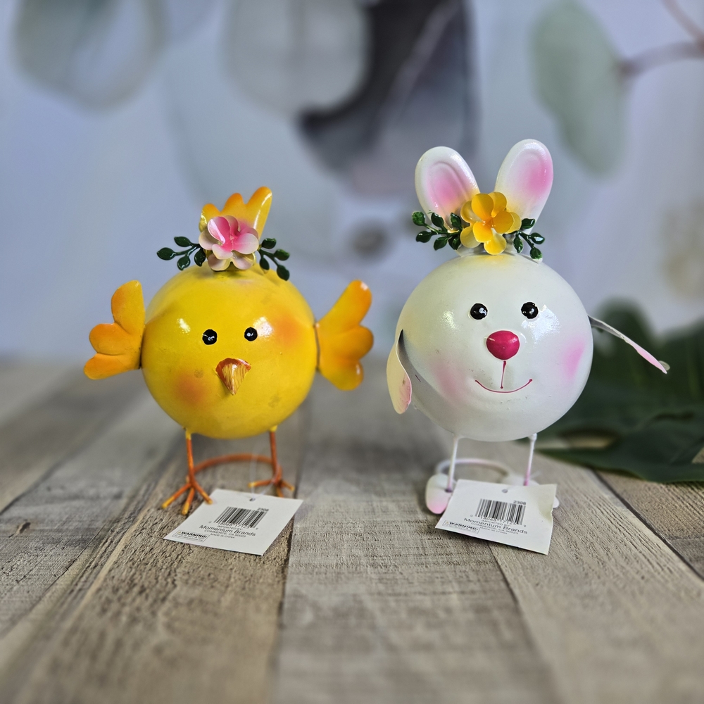 Charming Chick and Bunny Easter Figurines 2pc Set